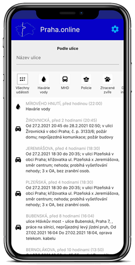 Aplikace Praha.online na iPhonu